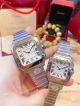 Japan Grade Santos De Cartier Couple Watch Stainless Steel Roman Markers (6)_th.jpg